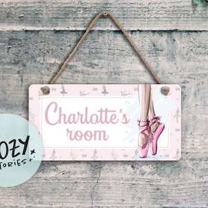 Custom Balerina Themed Sign | Girls Door Sign | Kids Balerina Bedroom Sign | Nursery Sign | Wall Art | Girls Bedroom Decor | Metal Sign