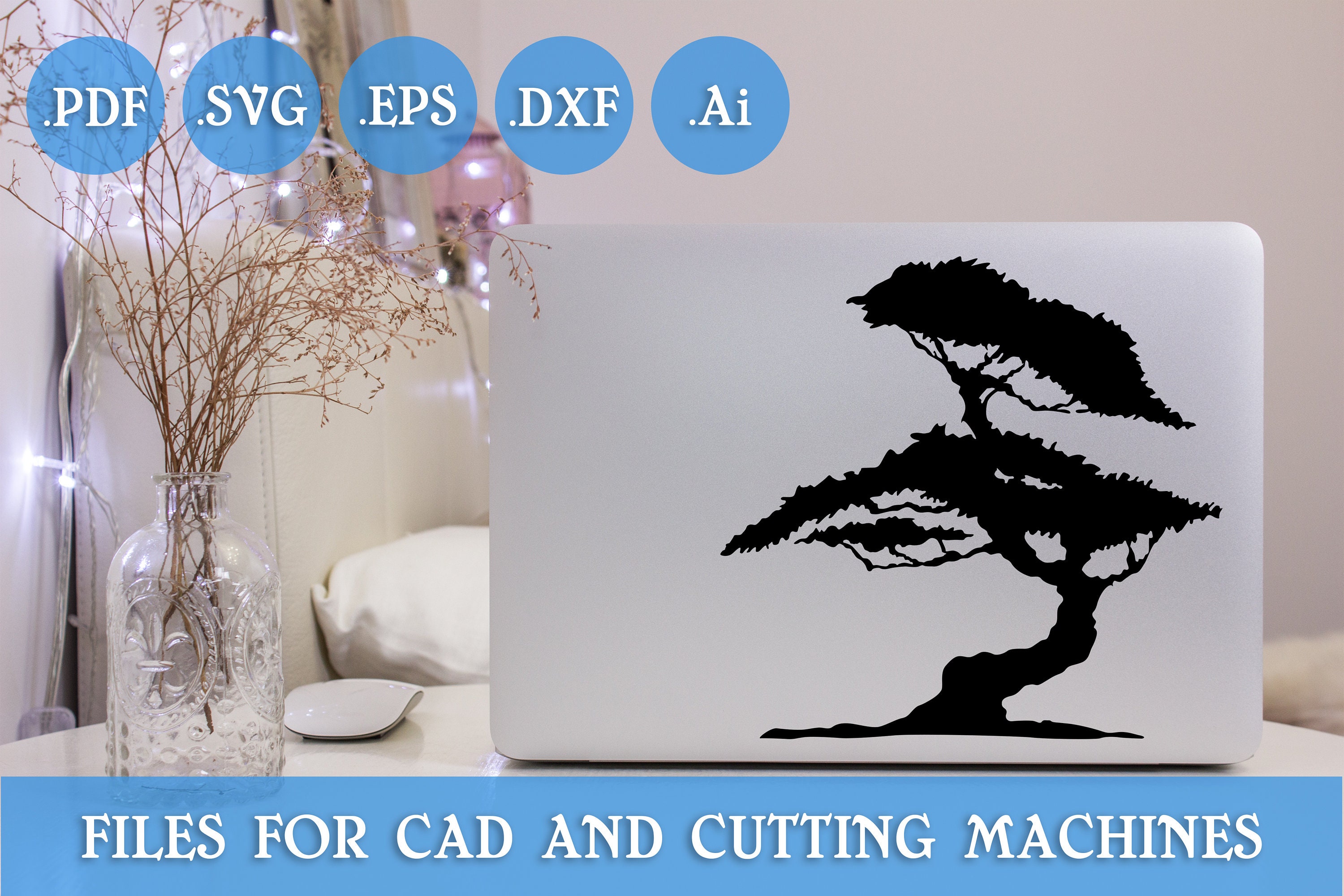 Bonsai Tree Vector Cut File Bonsai Tree Pattern Bonsai Etsy