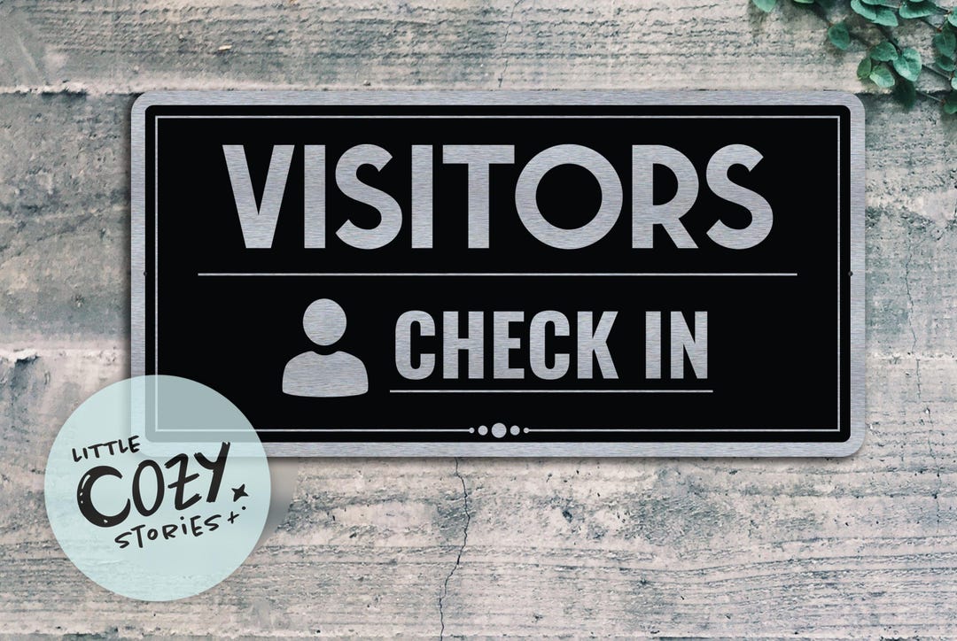 VISITORS CHECK IN | Reception Sign | Custom Metal Sign for Indoor and ...