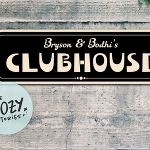 Custom Clubhouse Sign | Personalized Kid Name Sign | Metal Bedroom Sign | Custom Child Playroom Sign | Metal Kid Room Sign | Outdoor Sign
