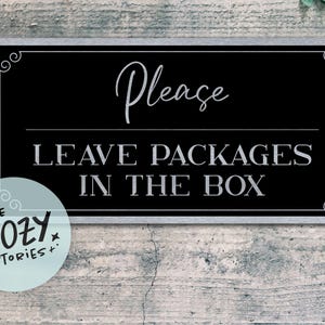 Placa de Por Favor Deixe Pacotes na Caixa | Placa de Entrega Personalizada | Placa de Pacote de Varanda | Placa de Quintal Externo | Placa de Entrega Personalizada