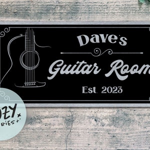 Custom Guitar Room Sign | Gift for Musician | Music Room Sign | Musician Name Sign | Music Lover Sign | Custom Gift | Father&#39;s Day Gift