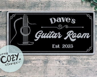 Custom Guitar Room Sign | Gift for Musician | Music Room Sign | Musician Name Sign | Music Lover Sign | Custom Gift | Father's Day Gift