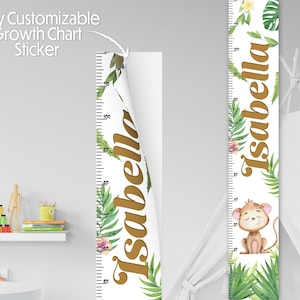 Custom Monkey Growth Chart Sticker: Jungle Nursery Decor