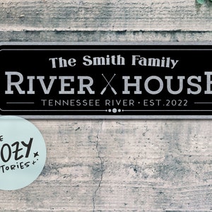 Custom River House Sign: Personalized Family Name Cabin Decor