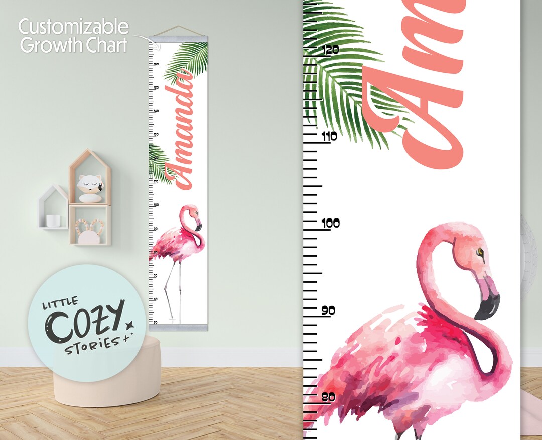 Flamingo Ruler Custom Flamingo Growth Chart: Nursery Decor, Kids Ruler - Etsy