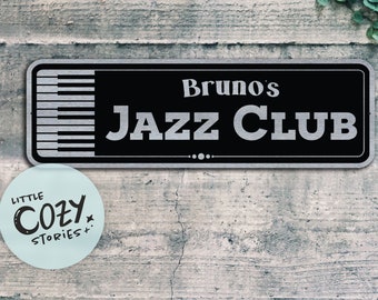 Custom Jazz Club Sign | Jazz Room Sign | Studio Room Sign | Gift for Musician | Musician Name Sign | Jazz Music Lover Sign | Custom Gift