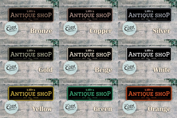 Personalized Antique Shop Sign: Custom Aluminum Composite Sign - Etsy