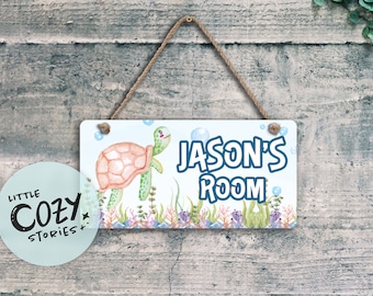 Custom Turtle Room Sign: Under The Sea Nursery Decor