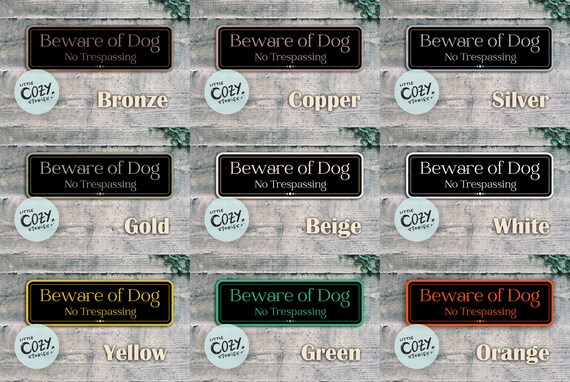 Warnschild 'Beware Of Dog' & 'No Trespassing' – Aluminium, 25,4 X 17,8 Cm, Für Zaun & Tor