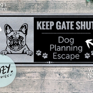 Cartello 'Attenti Al Cane' Bulldog Francese - Targa Metallo 20x30cm Personalizzabile - Foto 8