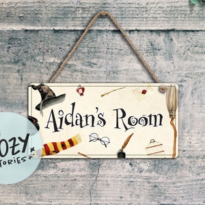 Benutzerdefinierte Zauberer Themed Schild |  Türschild Kinder | Zauberer Schlafzimmer Zeichen | Kinderzimmer Schild | Wandkunst | Mädchen Jungen Zimmer Dekor | Türschild | Metallschild
