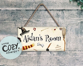 Custom Wizard Room Sign: Aluminum Kids Door Plaque