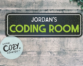 Personalized Gamer Name Sign | Coding Room Plaque | Computer Desk Nameplate | Tech Office Decor