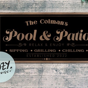 Custom Pool & Patio Sign: Personalized Aluminum Composite Bar Sign