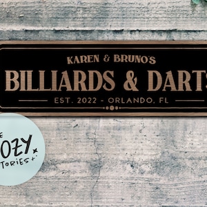 Custom Billiards and Darts Sign | Man Cave Decor | Gift for Him | Billiards and Darts | Custom Bar Sign | Custom Gift | Father's Day Gift