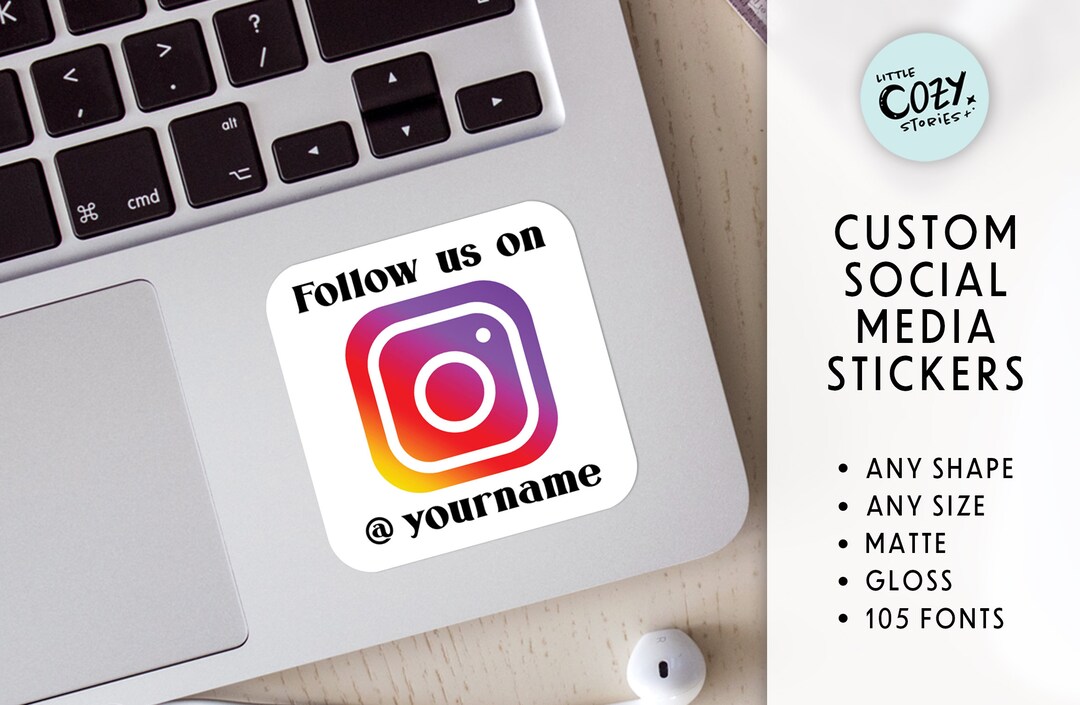 Instragram Custom Sticker Custom Social Media Stickers Custom Instagram Stickers Custom Labels ...