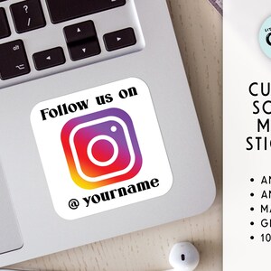 Pegatinas personalizadas de redes sociales / Pegatinas personalizadas de Instagram / Etiquetas personalizadas / Pegatinas de logotipos comerciales / Etiquetas de franqueo / Pegatinas de escritura personalizadas