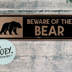 Custom Beware Of Bear Metal Sign: Personalized Door or Gate Plaque