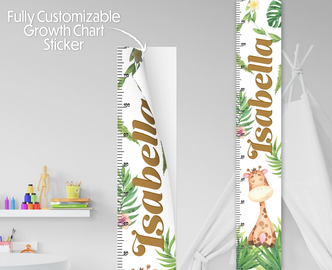Custom Giraffe Growth Chart Sticker: Jungle Nursery Decor - Etsy