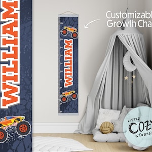 Trap erdoorheen met onze Monster Truck Canvas-groeigrafiek: zie hoe je kind in stijl groeit!