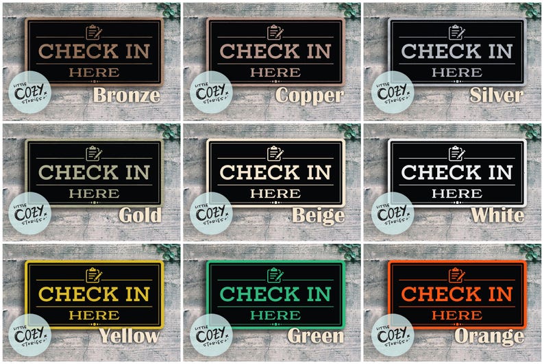 CHECK IN HERE | Reception Sign | Custom Metal Sign for Indoor and ...