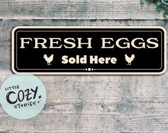 Letrero "Se venden huevos frescos": decoración personalizada para gallineros