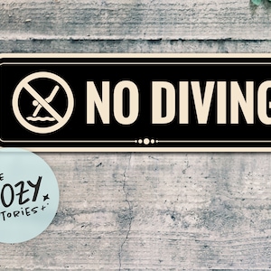 No Diving Sign | Custom Swimming Pool Sign | Custom Modern Metal Sign | Custom Sign | Gate Sign | Door Sign | Custom Plaque