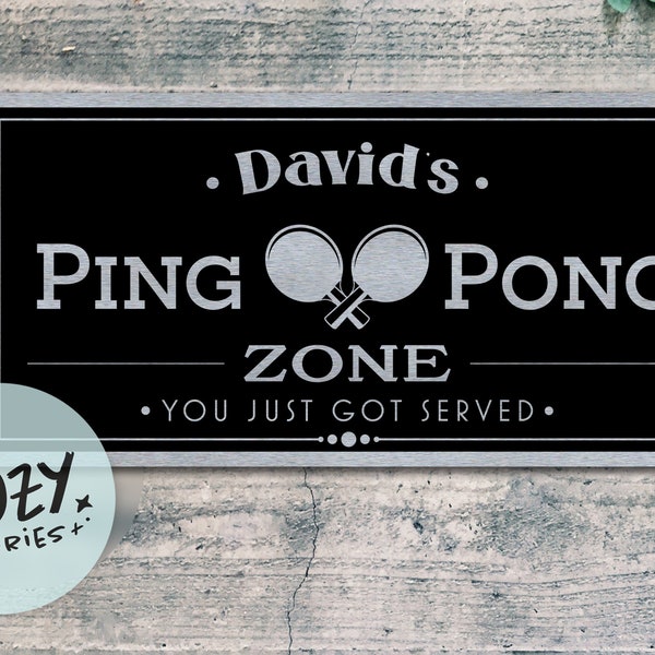 Custom Ping Pong Zone Sign | Ping Pong Room Sign | Personalized Sign | Ping Pong Decor | Man Cave Sign | Father's Day Gift | Family Gift