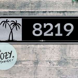 Custom Palm Tree Address Sign: Metal House Numbers, Weatherproof Decor
