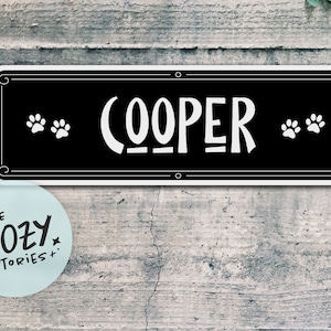 Custom Dog Name Sign: Brushed Steel Aluminum Plaque