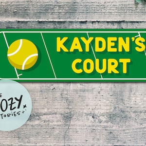 Custom Tennis Court Sign: Personalized Metal Player Decor