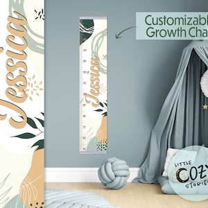 Custom Boho Growth Chart: Scandi Kids Room Decor