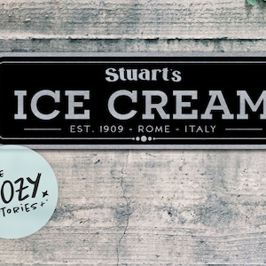 Custom Ice Cream Shop Sign: Personalized Metal Decor