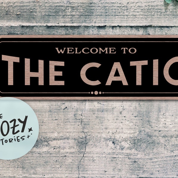 Welcome To The Catio Sign | Cat lover sign | Custom Metal Sign | Cat owner gift | Door Sign | Name Plate Plaque | Custom Metal Sign