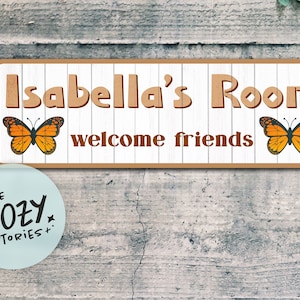 Custom Butterfly Kids Room Sign: Personalized Nursery Decor