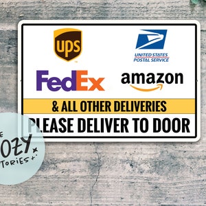 Custom Deliveries Sign: Metal Door Signage for Delivery Providers