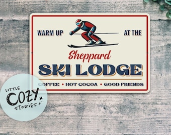 Enseigne personnalisée pour chalet de ski : décoration de chalet d'hiver personnalisée