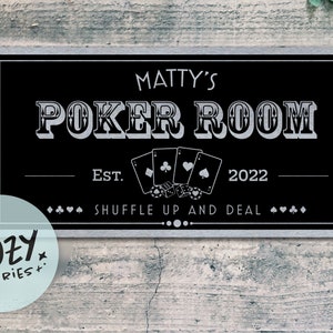 Personalisiertes Poker-| Metall Poker Zeichen | Spielzimmer Schild | Custom Man Cave | Bar Schild | Personalisiertes Schild | Poker Zimmer Dekor | Individuelles Geschenk