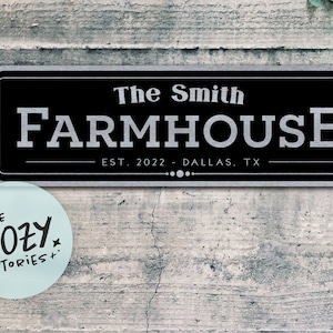 Custom Family Name Farmhouse Sign: Aluminum Composite Metal