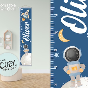 Out of this world Wachstumstabelle für Kinder | Personalisierte Rakete Messlatte | Weltall Kinderzimmer Deko
