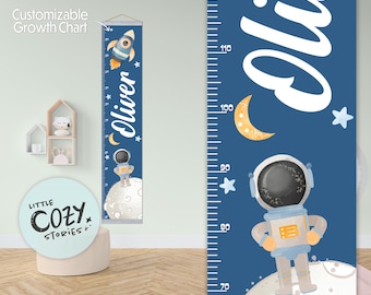 Personalized Space Growth Chart: Rocket Nursery Decor