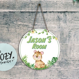 Custom Tiger Nursery Sign: Safari Jungle Metal Door Plaque