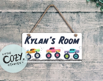 Aangepast bord Monster Truck: kinderkamerdecoratie