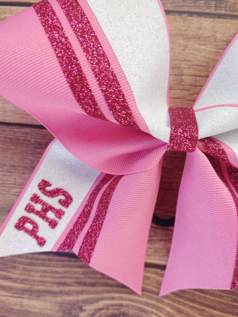 Pink Cheer Bow Hope Cheer Bows Breast Cancer Awareness Cheer Etsy