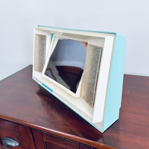 Mid Century Turquoise Northern Electric Light Up Make Up Mirror