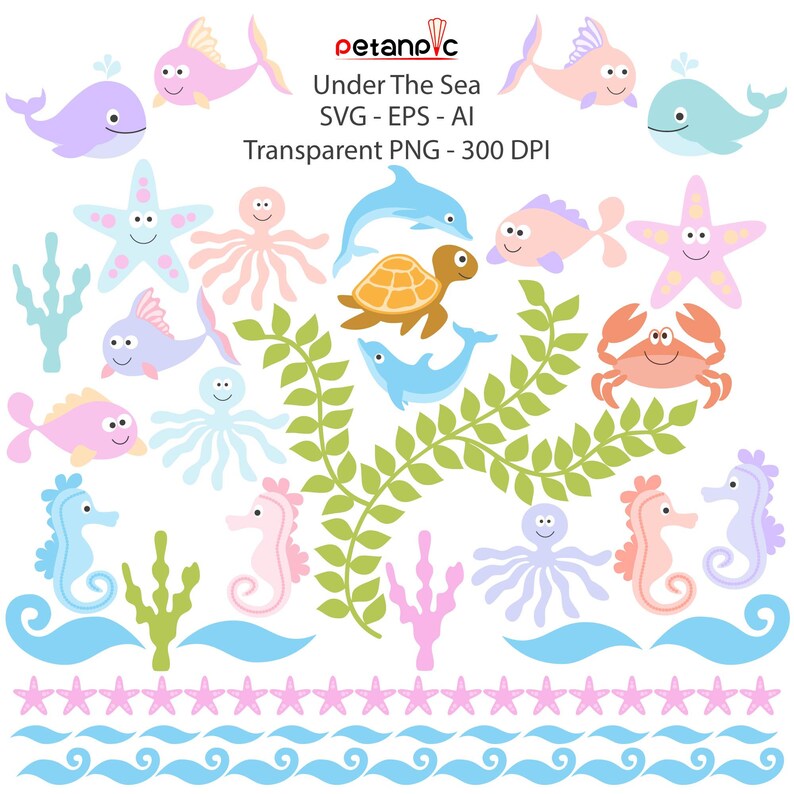 Under The Sea clipart PNG SVG EPS Seahorse Clipart image 0