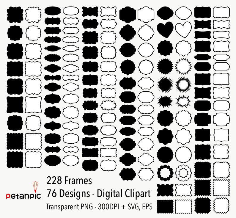 Digital frame clip art PNG SVG EPS frames svg frames image 0