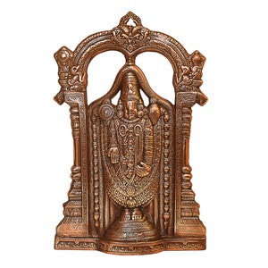 24&quot; Big Tirupati Balaji Wall Hanging Statue Plate Handmade Of Copper Plated Metal Religious Gift Home Temple Office Decor TRUSTED SELLER