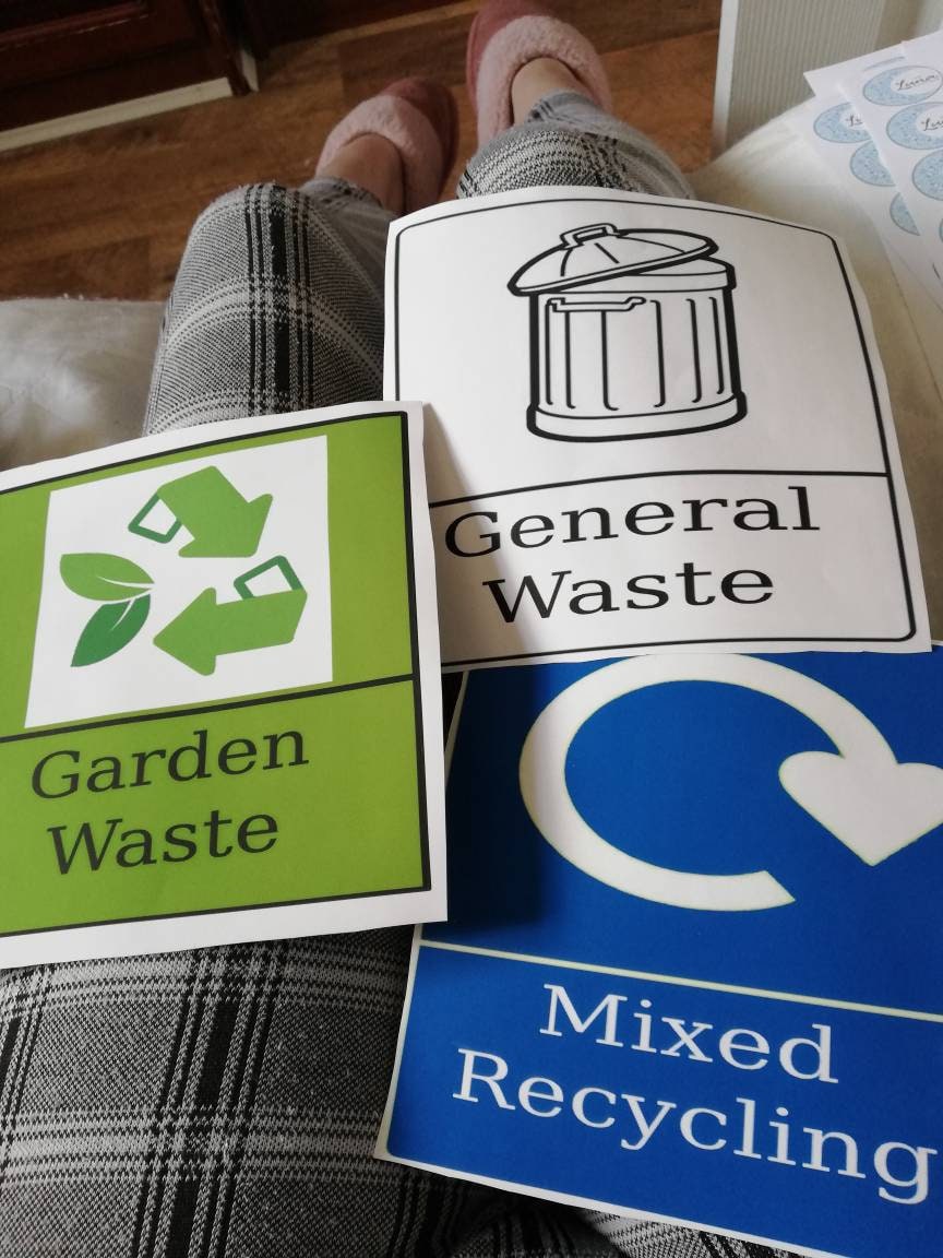 Waste Bin Label - Etsy
